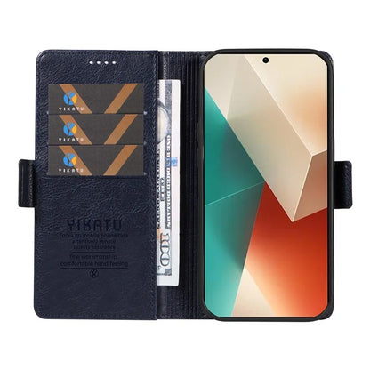 YIKATU YK-007 For Xiaomi Redmi Note 13 5G Leather Wallet Case Folding Stand Phone Cover
