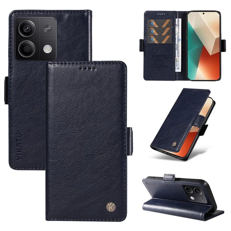 YIKATU YK-007 For Xiaomi Redmi Note 13 5G Leather Wallet Case Folding Stand Phone Cover