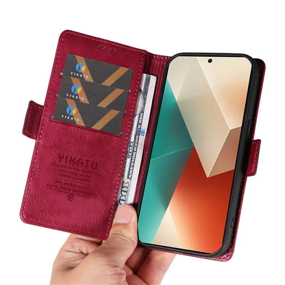YIKATU YK-007 For Xiaomi Redmi Note 13 5G Leather Wallet Case Folding Stand Phone Cover