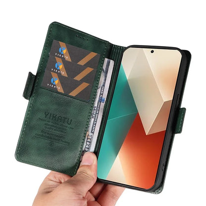 YIKATU YK-007 For Xiaomi Redmi Note 13 5G Leather Wallet Case Folding Stand Phone Cover
