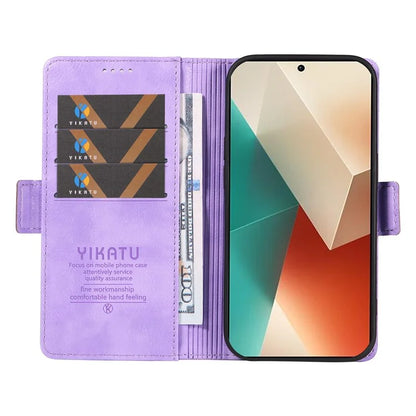 YIKATU YK-007 For Xiaomi Redmi Note 13 5G Leather Wallet Case Folding Stand Phone Cover