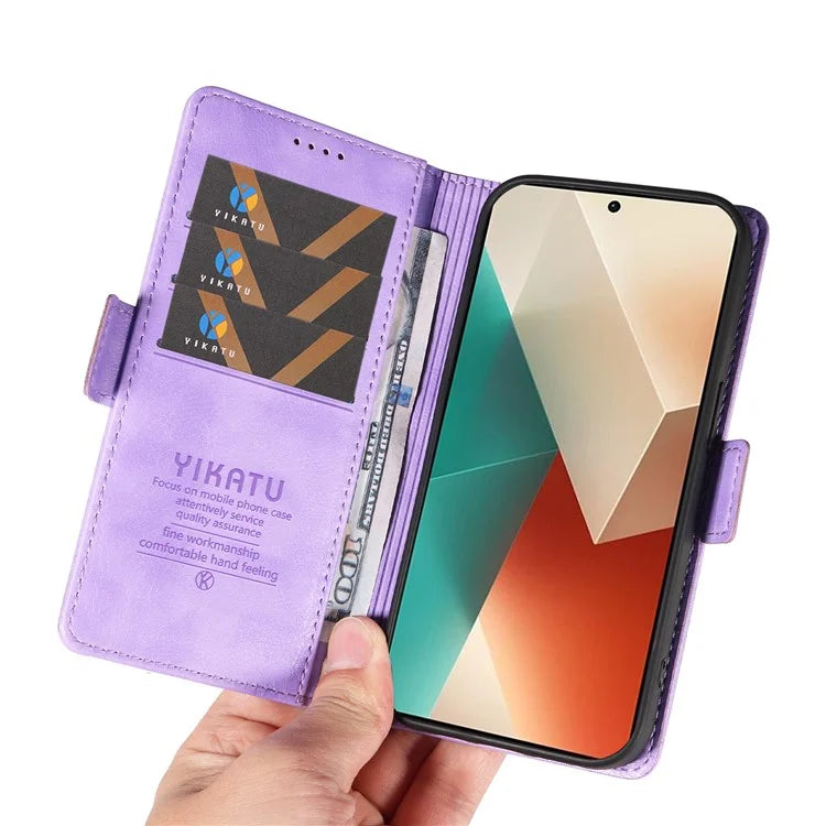 YIKATU YK-007 For Xiaomi Redmi Note 13 5G Leather Wallet Case Folding Stand Phone Cover