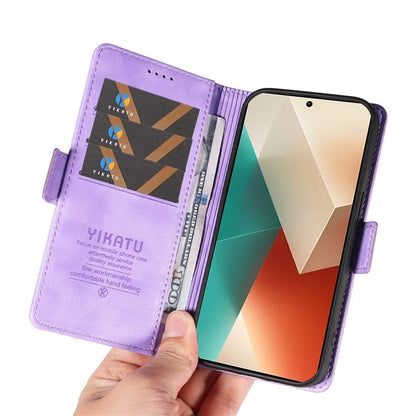 YIKATU YK-007 For Xiaomi Redmi Note 13 5G Leather Wallet Case Folding Stand Phone Cover