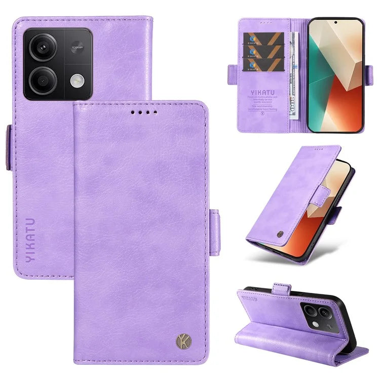 YIKATU YK-007 For Xiaomi Redmi Note 13 5G Leather Wallet Case Folding Stand Phone Cover