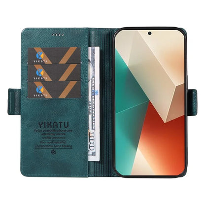 YIKATU YK-007 For Xiaomi Redmi Note 13 5G Leather Wallet Case Folding Stand Phone Cover