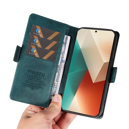YIKATU YK-007 For Xiaomi Redmi Note 13 5G Leather Wallet Case Folding Stand Phone Cover