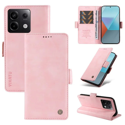 YIKATU YK-007 For Xiaomi Poco X6 5G / Redmi Note 13 Pro 5G Case Wallet Litchi Texture Leather Cover