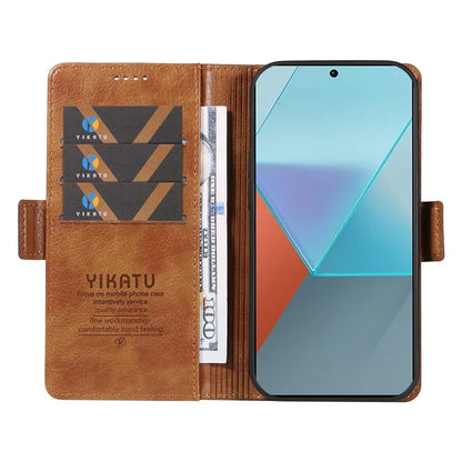 YIKATU YK-007 For Xiaomi Poco X6 5G / Redmi Note 13 Pro 5G Case Wallet Litchi Texture Leather Cover