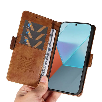 YIKATU YK-007 For Xiaomi Poco X6 5G / Redmi Note 13 Pro 5G Case Wallet Litchi Texture Leather Cover