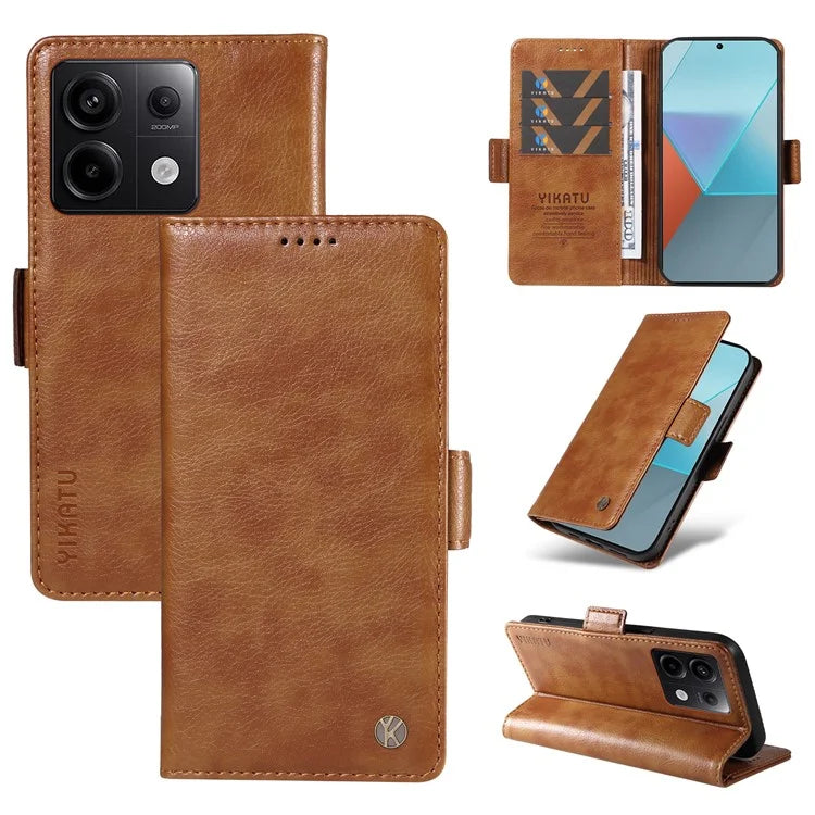 YIKATU YK-007 For Xiaomi Poco X6 5G / Redmi Note 13 Pro 5G Case Wallet Litchi Texture Leather Cover