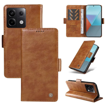YIKATU YK-007 For Xiaomi Poco X6 5G / Redmi Note 13 Pro 5G Case Wallet Litchi Texture Leather Cover