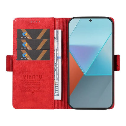 YIKATU YK-007 For Xiaomi Poco X6 5G / Redmi Note 13 Pro 5G Case Wallet Litchi Texture Leather Cover