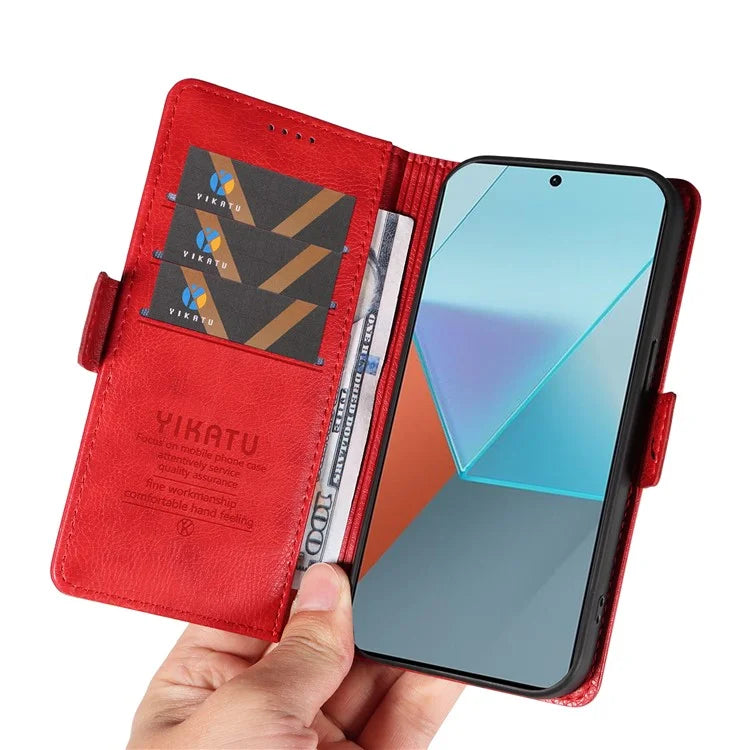 YIKATU YK-007 For Xiaomi Poco X6 5G / Redmi Note 13 Pro 5G Case Wallet Litchi Texture Leather Cover