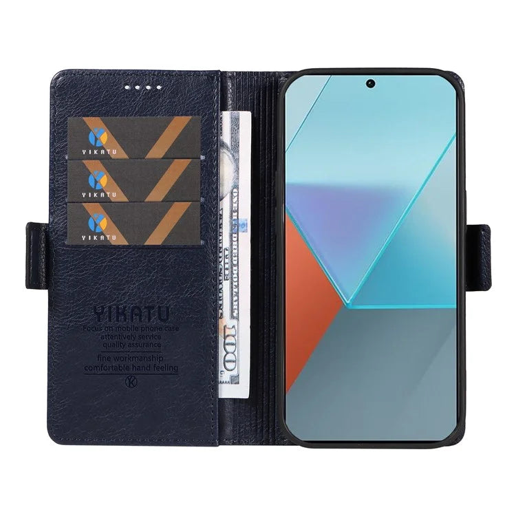 YIKATU YK-007 For Xiaomi Poco X6 5G / Redmi Note 13 Pro 5G Case Wallet Litchi Texture Leather Cover