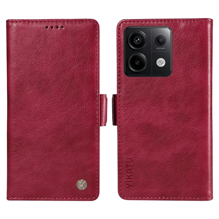 YIKATU YK-007 For Xiaomi Poco X6 5G / Redmi Note 13 Pro 5G Case Wallet Litchi Texture Leather Cover