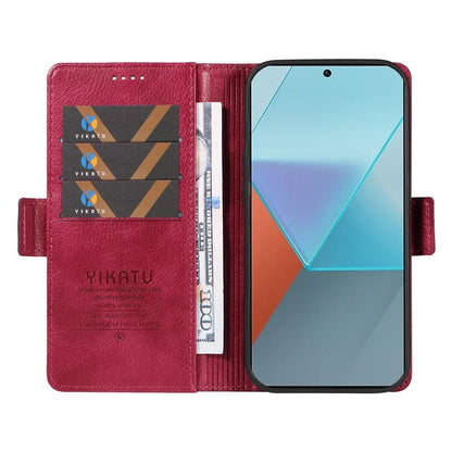 YIKATU YK-007 For Xiaomi Poco X6 5G / Redmi Note 13 Pro 5G Case Wallet Litchi Texture Leather Cover