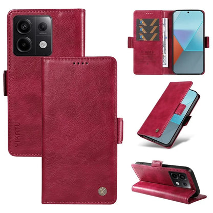 YIKATU YK-007 For Xiaomi Poco X6 5G / Redmi Note 13 Pro 5G Case Wallet Litchi Texture Leather Cover