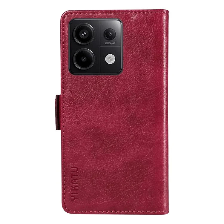 YIKATU YK-007 For Xiaomi Poco X6 5G / Redmi Note 13 Pro 5G Case Wallet Litchi Texture Leather Cover