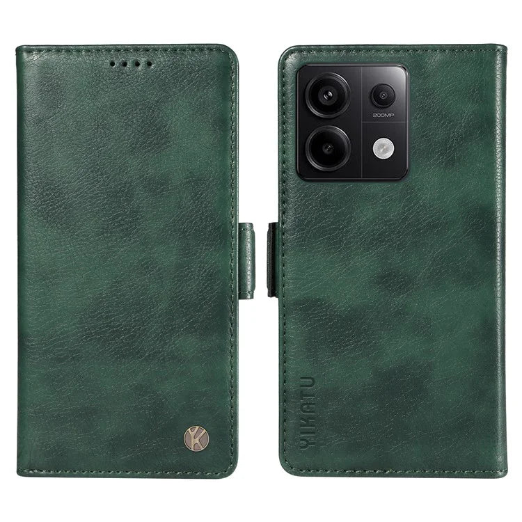 YIKATU YK-007 For Xiaomi Poco X6 5G / Redmi Note 13 Pro 5G Case Wallet Litchi Texture Leather Cover