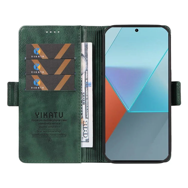 YIKATU YK-007 For Xiaomi Poco X6 5G / Redmi Note 13 Pro 5G Case Wallet Litchi Texture Leather Cover