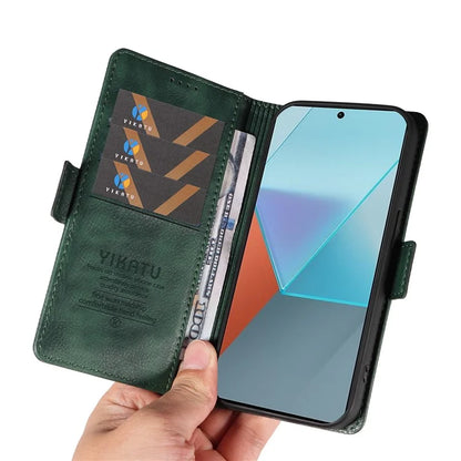 YIKATU YK-007 For Xiaomi Poco X6 5G / Redmi Note 13 Pro 5G Case Wallet Litchi Texture Leather Cover