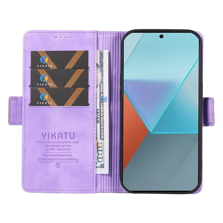 YIKATU YK-007 For Xiaomi Poco X6 5G / Redmi Note 13 Pro 5G Case Wallet Litchi Texture Leather Cover