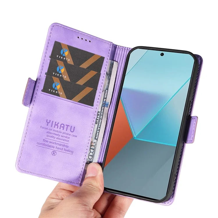 YIKATU YK-007 For Xiaomi Poco X6 5G / Redmi Note 13 Pro 5G Case Wallet Litchi Texture Leather Cover