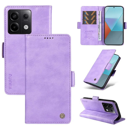 YIKATU YK-007 For Xiaomi Poco X6 5G / Redmi Note 13 Pro 5G Case Wallet Litchi Texture Leather Cover
