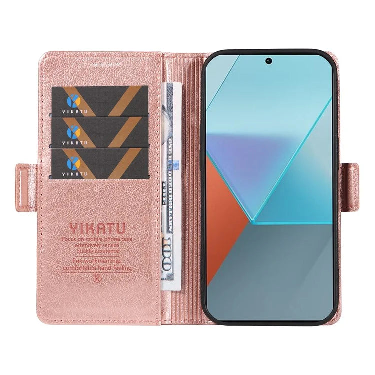 YIKATU YK-007 For Xiaomi Poco X6 5G / Redmi Note 13 Pro 5G Case Wallet Litchi Texture Leather Cover