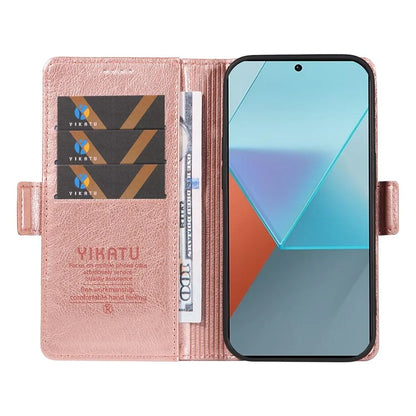 YIKATU YK-007 For Xiaomi Poco X6 5G / Redmi Note 13 Pro 5G Case Wallet Litchi Texture Leather Cover