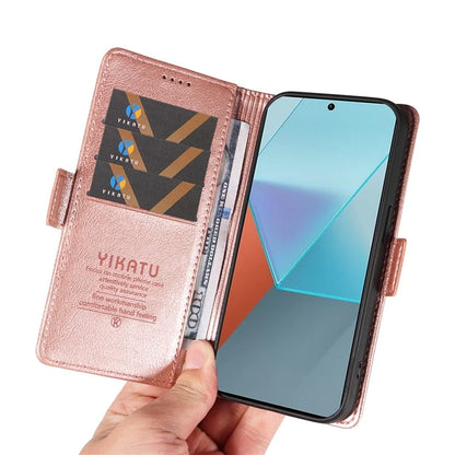 YIKATU YK-007 For Xiaomi Poco X6 5G / Redmi Note 13 Pro 5G Case Wallet Litchi Texture Leather Cover