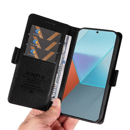 YIKATU YK-007 For Xiaomi Poco X6 5G / Redmi Note 13 Pro 5G Case Wallet Litchi Texture Leather Cover