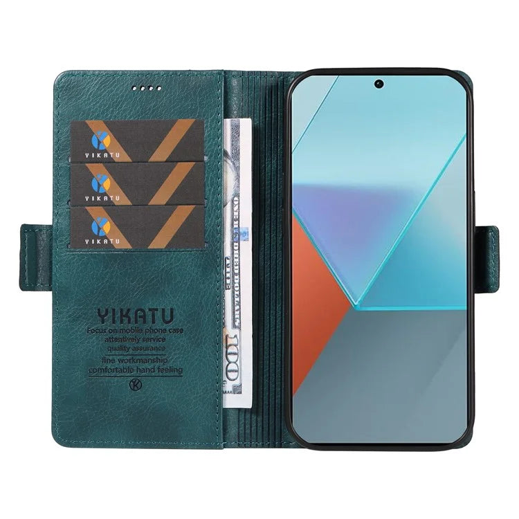 YIKATU YK-007 For Xiaomi Poco X6 5G / Redmi Note 13 Pro 5G Case Wallet Litchi Texture Leather Cover