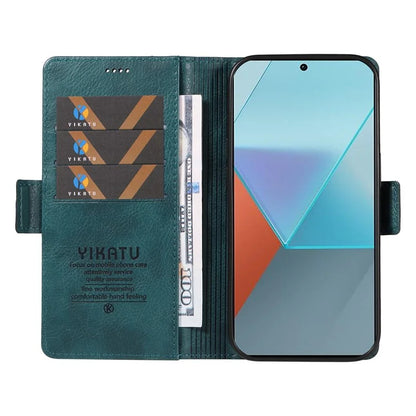 YIKATU YK-007 For Xiaomi Poco X6 5G / Redmi Note 13 Pro 5G Case Wallet Litchi Texture Leather Cover