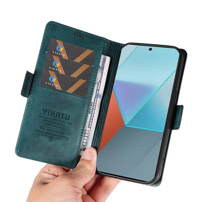 YIKATU YK-007 For Xiaomi Poco X6 5G / Redmi Note 13 Pro 5G Case Wallet Litchi Texture Leather Cover