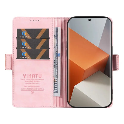 YIKATU YK-007 For Xiaomi Redmi Note 13 Pro+ 5G Wallet Case Magnetic Clasp Leather Phone Cover