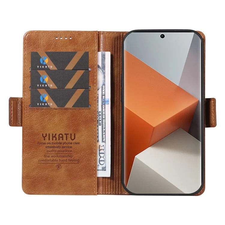 YIKATU YK-007 For Xiaomi Redmi Note 13 Pro+ 5G Wallet Case Magnetic Clasp Leather Phone Cover