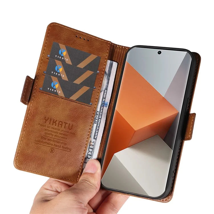 YIKATU YK-007 For Xiaomi Redmi Note 13 Pro+ 5G Wallet Case Magnetic Clasp Leather Phone Cover