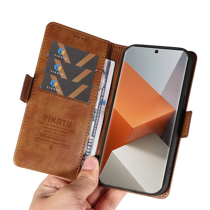 YIKATU YK-007 For Xiaomi Redmi Note 13 Pro+ 5G Wallet Case Magnetic Clasp Leather Phone Cover