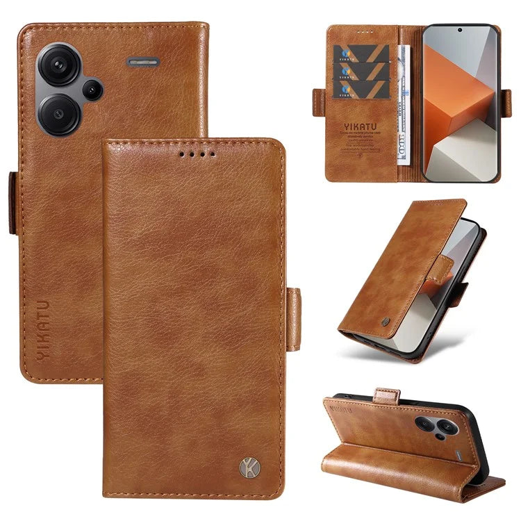 YIKATU YK-007 For Xiaomi Redmi Note 13 Pro+ 5G Wallet Case Magnetic Clasp Leather Phone Cover