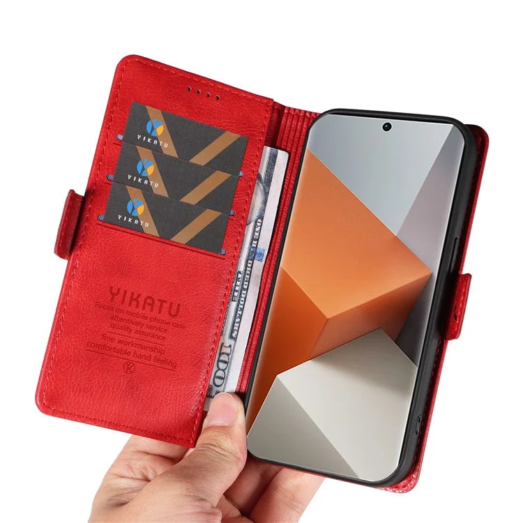 YIKATU YK-007 For Xiaomi Redmi Note 13 Pro+ 5G Wallet Case Magnetic Clasp Leather Phone Cover