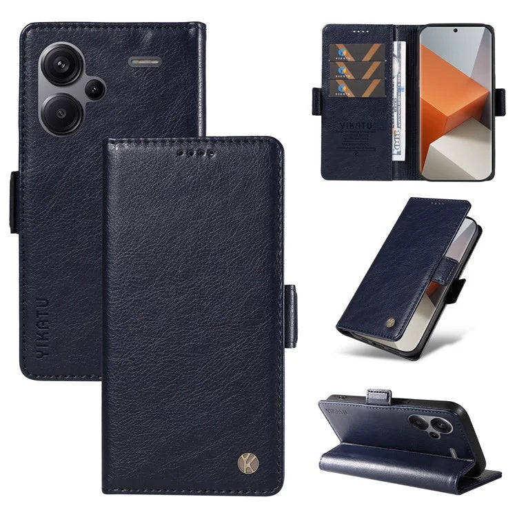YIKATU YK-007 For Xiaomi Redmi Note 13 Pro+ 5G Wallet Case Magnetic Clasp Leather Phone Cover