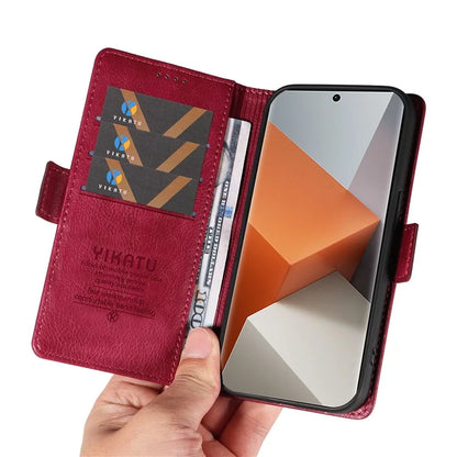 YIKATU YK-007 For Xiaomi Redmi Note 13 Pro+ 5G Wallet Case Magnetic Clasp Leather Phone Cover
