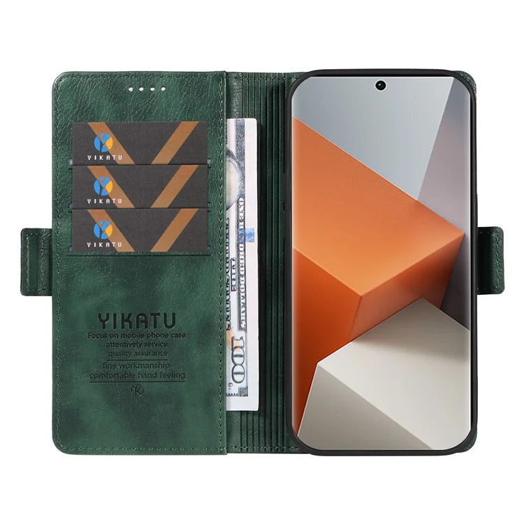 YIKATU YK-007 For Xiaomi Redmi Note 13 Pro+ 5G Wallet Case Magnetic Clasp Leather Phone Cover