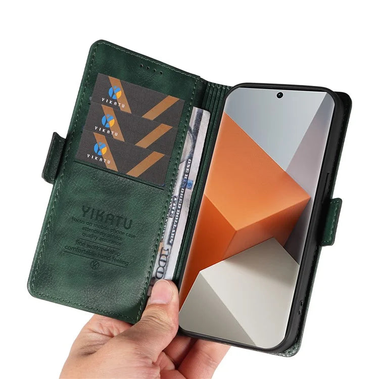 YIKATU YK-007 For Xiaomi Redmi Note 13 Pro+ 5G Wallet Case Magnetic Clasp Leather Phone Cover