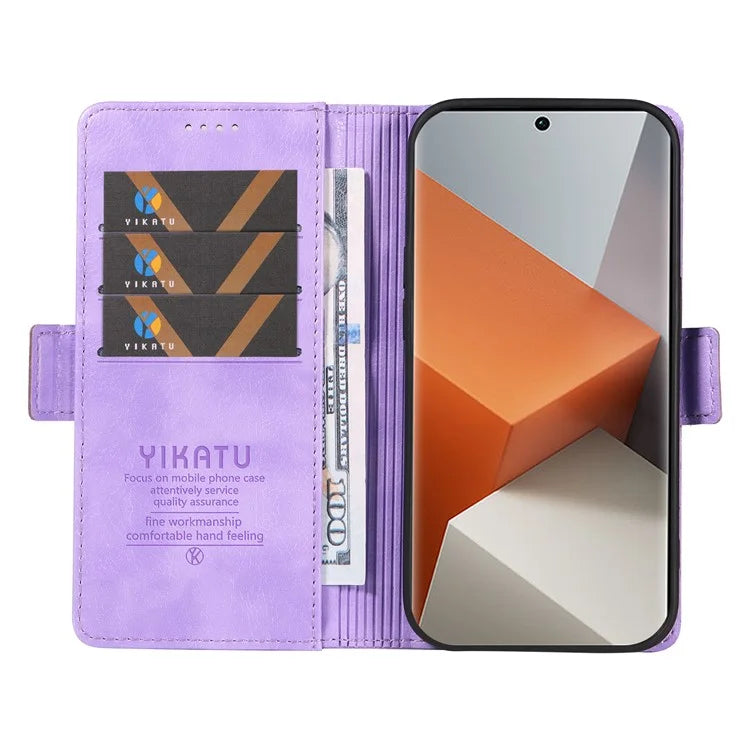 YIKATU YK-007 For Xiaomi Redmi Note 13 Pro+ 5G Wallet Case Magnetic Clasp Leather Phone Cover