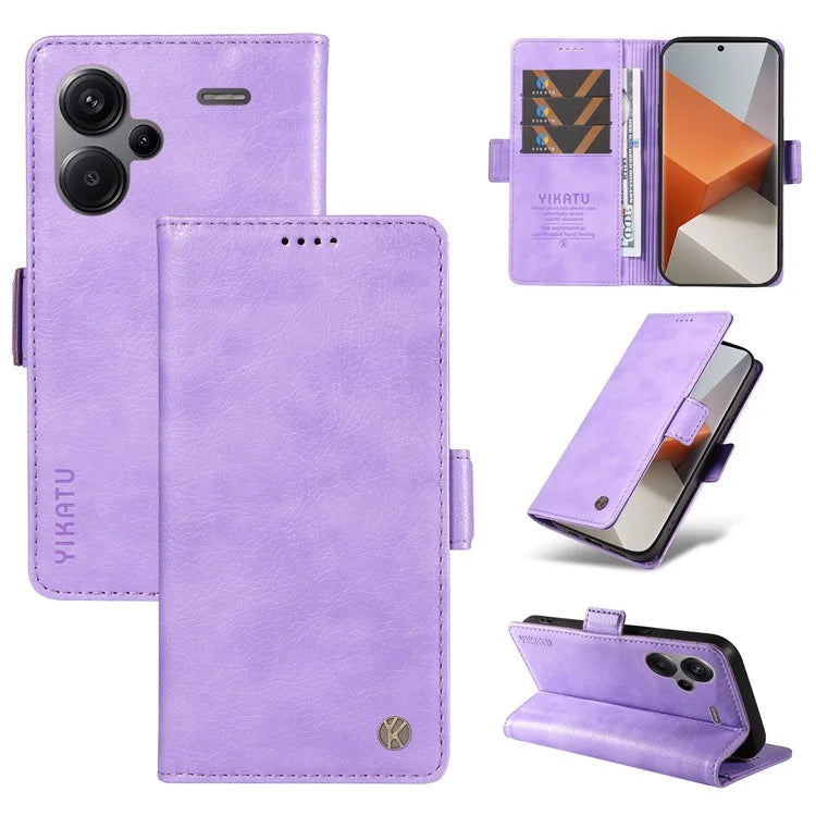 YIKATU YK-007 For Xiaomi Redmi Note 13 Pro+ 5G Wallet Case Magnetic Clasp Leather Phone Cover