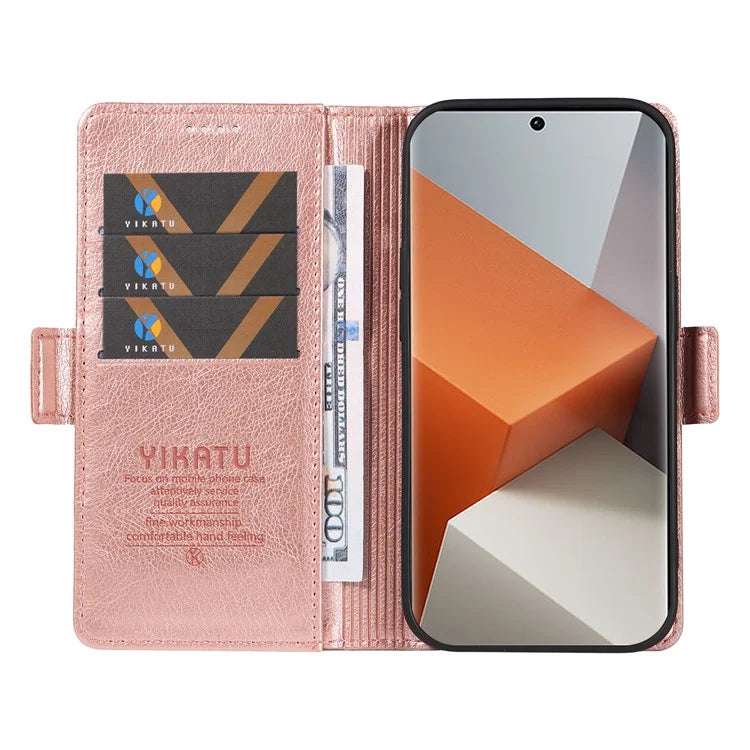 YIKATU YK-007 For Xiaomi Redmi Note 13 Pro+ 5G Wallet Case Magnetic Clasp Leather Phone Cover