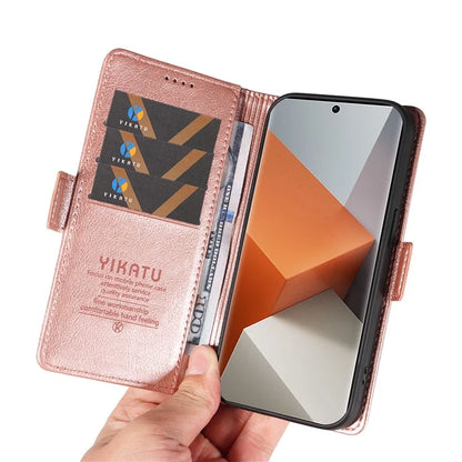 YIKATU YK-007 For Xiaomi Redmi Note 13 Pro+ 5G Wallet Case Magnetic Clasp Leather Phone Cover