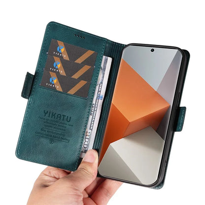 YIKATU YK-007 For Xiaomi Redmi Note 13 Pro+ 5G Wallet Case Magnetic Clasp Leather Phone Cover